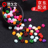 灵久久线圈菠萝扣diy五彩绳手链项链手工材料配件小号菠萝结隔珠间隔结 红色 5个同色