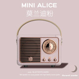 太空狗复古蓝牙音箱低音炮迷你音响无线高音质重低炮家用便携式小型可插卡插U盘带收音机生日礼物女男生 粉色I蓝牙+收音机+插卡+插U盘