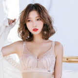 巧蜜诗聚拢文胸无钢圈性感大码显小收副乳调整内衣薄款内衣女胸罩内衣 肤色 80B/36B