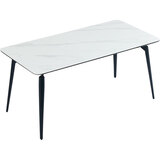 林氏家居岩板餐桌家用小户型饭桌子客厅轻奢长方形餐桌椅子全套LS663R1 (1)【升级层板|单桌】岩板餐桌 1.6米