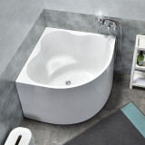 艾吉诺 三角扇形浴缸家用小户型mini 深泡成人日式迷你 淋浴一体移动 空缸(不含龙头) 0.9m