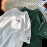 Foss Phil短袖t恤男士潮流刺绣宽松夏季薄款体恤半袖休闲打底衫男装 KXP-TP085白色 XL 【推荐130-150斤】