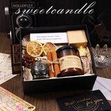 赟娅香薰蜡烛摆件礼盒装伴手礼送男女朋友闺蜜高级生日七夕情人节礼物 蓝风铃蜡烛礼盒【黑色】