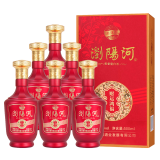 浏阳河 财运鸿福 53度酱香型白酒 500ml*6瓶卡盒整箱 聚会送礼 含礼品袋