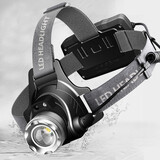 SHENYU头灯强光远射充电超亮头戴式夜钓鱼灯感应户外家用大功率变焦矿灯 XPE灯珠双锂电可变焦  无电显