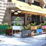 袭美木艺防腐木花箱户外长方形花盆庭院实木花槽阳台种菜盆家用木质种植箱 乌檀棕 长60厘米*宽30厘米*高50厘米