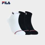 FILA 斐乐官方男袜低腰袜套装秋季款运动休闲短袜子三双装 标准白/传奇蓝/传奇蓝-99 XS