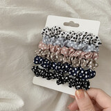 清晨的星星法式高级感缎面大肠发圈女生发绳扎头发高弹力橡皮筋网红头绳头饰 波点6件套