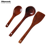 Jidaocook锅铲木质 木头铲子炒菜不粘锅 原木长柄汤勺饭勺木勺套装 斜铲+饭勺+汤勺