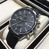 卡罗莱（CALUOLA）手表男士男款黑武士机械表全自动品牌正品男表男生生日礼物送男友 银黑皮带