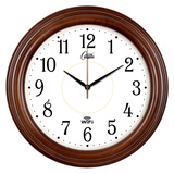 康巴丝（Compas） 智能电波钟木制大壁钟中式钟表田园实木挂钟钟表2024M SZGD2023M-WIFI版 40cm 16英寸