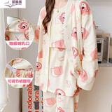 柔曼绮月子服夏季薄款宽松产后哺乳睡衣春秋产妇家居服三件套 RSY-8861三件套 L(建议110-130斤)
