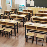 科仕隆（KESHILONG） 学校课桌椅中小学生双层课桌辅导班培训桌补习班抽屉课桌椅直销 双人桌120*40*74推荐