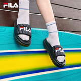 斐乐（FILA）女鞋运动拖鞋厚底凉拖沙滩鞋漂流船 黑-BK 37.5