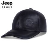 吉普（JEEP）帽子男士牛皮帽秋冬季暖防寒棒球帽时尚休闲鸭舌帽男帽A0673