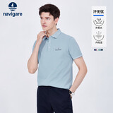 纳维凯尔意大利小帆船男士汗无忧凉感短袖POLO衫1325524565 冰水蓝 L/50 