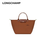 珑骧（LONGCHAMP）女包帆布短柄饺子包中号手提包礼物 干邑色