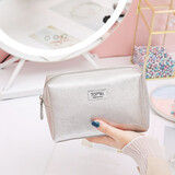 ToMill化妆包女便携多功能化妆品收纳包大容量简约可爱软妹化妆品袋 初恋化妆包银色 大号