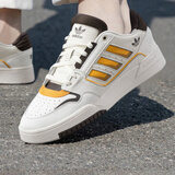 阿迪达斯（adidas）三叶草男鞋 2025夏季新款运动鞋防滑耐磨复古板鞋时尚潮流休闲鞋 汉玉白/黄/深棕/DROP STEP 41 (内长255mm)