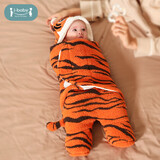 ibaby婴儿睡袋包单泰迪绒防惊跳襁褓睡袋宝宝睡衣新生儿防踢被抱被 泰迪绒顽虎悠悠(14-18℃) 66cm(0-6个月)