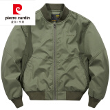 皮尔卡丹（pierre cardin）2025新款春季外套男装工装棒球服夹克复古潮流飞行夹克衫 军绿色 XL 适合(140-160斤)
