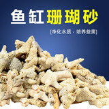 天然过滤材料水族箱造景精选优质珊瑚骨珊瑚砂鱼缸珊瑚石底砂 珊瑚沙 1斤 +网袋【1-5厘米】