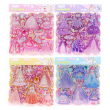 艾福儿大号双层女孩卡通公主换装贴纸儿童穿衣服贴画六一儿童节礼物 公主穿衣换装系列【4份8张】