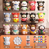 苏拉达(Surada)石膏娃娃涂色 白胚彩绘涂鸦diy手工制作绘画儿童玩具生日礼物批发 10只背包熊颜料套装sd127 速写 马克笔绘画