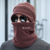 沐驰斯顿帽子男秋冬季加绒保暖冷帽户外骑车防寒防风毛线帽护耳帽针织棉帽 咖色【帽子+脖套】 均码（脖套可以收缩）