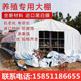 爱悦 养殖大棚骨架钢管鸡鸭鹅猪牛羊椭圆管暖棚种植连栋棚热镀锌大棚 6米宽15米长卷膜版含进口黑白膜
