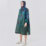 捷达雨衣成人男女长款户外徒步旅游垂钓骑行可背包反光雨披复古元素 森林迷彩（反光） 均码 1件