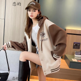 恋的春季女生卫衣外套春秋款女学生高中初中生棒球服2025新款秋冬衣服 韩版连帽杏色 均码（可备注码数）