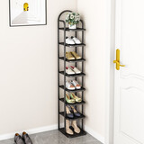 铁博士家用简易鞋架门口入户北欧家用室内鞋架子防尘收纳神器鞋柜 黑色鞋架【8层】