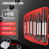 绿林（GREENER）断丝取出器6件套螺丝断头滑丝万能神器水龙头滑牙退丝锥水管拆除