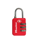 玛斯特（MasterLock）密码锁 TSA锁 商务旅行出差出国箱包防盗锁 密码可调坚固耐用4631 红色