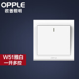欧普（OPPLE） OPPLE 欧普照明家用墙壁开孔插空调86型带开关白色面板W51 一开多控