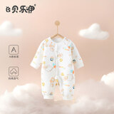 贝乐咿婴儿连体衣春秋冬装保暖冬季夹棉秋季新生儿衣服早秋宝宝加厚套装 5064动物乐园 59cm