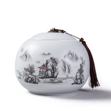 宸雅 陶瓷茶叶罐大号密封储茶罐储存罐储物罐哥窑罐子茶叶盒礼盒包装 如意哑光落雪听蝉（不含礼盒）