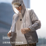 马登工装轻薄透气UPF50+防晒衣户外便携皮肤衣钓鱼防晒服男夏薄款夹克 灰色 M
