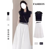 妍莉芬（yanlifen）夏装连衣裙女装搭配一整套时尚套装女2025年夏季新款穿搭衣服裙子 上衣+半身裙【套装】 45/55kg/M