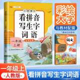 小学一年级上册看拼音写词语练字帖生字注音语文课本同步专项训练 习字本写字练习册彩绘版