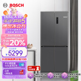 博世（BOSCH）【冰立方】497升十字对开四门超薄微平嵌入式冰箱60.9cm净味变温一级能效灰阶K1EC49788C超大容量