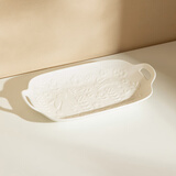 摩登主妇陶瓷盘子欧式创意浮雕碗盘套装简约菜盘餐盘家用餐具盘碟 北欧物语13英寸双耳盘 明细见图二