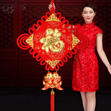 吉善堂中国结挂件新年春节年货婚庆乔迁礼品电视背景墙饰挂饰新居装饰品 40#富贵福挂鱼