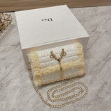 鹰姿 手工编织包包diy材料包小熊自制卡通可爱单肩斜挎手工diy圣诞 黄色鹿头材料包