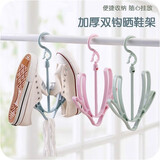 佑宸家居防风晾鞋架多功能双钩挂鞋架阳台晾晒鞋子挂凉鞋架子挂钩 随机色3个装