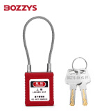 京东仓BOZZYS BD-G41KD 工程挂锁不锈钢缆绳安全锁150*3.2MM能量隔离工业缆绳安全锁具不通开2把钥匙