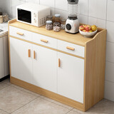 灏森梦 餐边柜现代简约储物柜家用碗柜靠墙茶水柜厨房边柜置物柜子 【三门三抽】田园橡木120CM