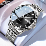 冠琴（GUANQIN）十大名表手表男士全自动机械表防水夜光国表送男友父亲情人节礼物 GJ16451白壳黑面【加强升级版】
