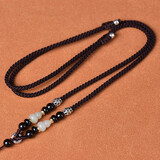 唐怀瑟高端和田玉吊坠挂绳玉牌玉佩玉坠葫芦项链绳子玉器玉石专用绳男女 棕绳款